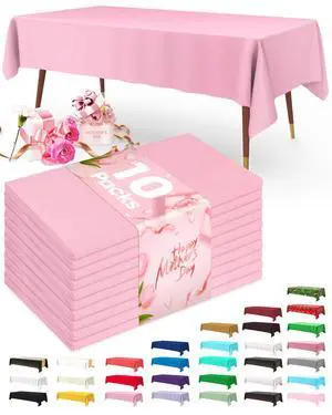 Plastic Table Cloth Disposable 10 Pack, 54 x 108 Inch Table Cloths, Easter Party, Valentines, Mothers Day Decorations, Tablecloths, Rectangle, Pastel Plastic Cover, Leakproof & Sturdy Plastic Table Cloth Disposable 10 Pack, 54 x 108 Inch Table Cloths, Easter Party, Valentines, Mothers Day Decorations, Tablecloths, Rectangle, Pastel Plastic Cover, Leakproof & Sturdy