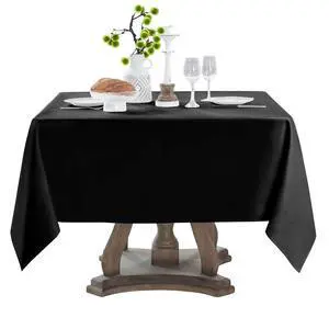 1 Pack Black Square Tablecloths 52x52 Inch for Dining Tables | Washable Decorative Linen Polyester Table Cover for Banquets Buffets Parties and Weddings 1 Pack Black Square Tablecloths 52x52 Inch for Dining Tables | Washable Decorative Linen Polyester Table Cover for Banquets Buffets Parties and Weddings