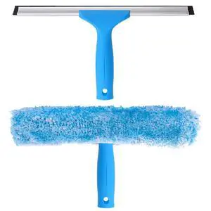 Professional Window Squeegee & Microfiber Window Scrubber, 14 inch | 2 in 1 squeegee window cleaner tool Professional Window Squeegee & Microfiber Window Scrubber, 14 inch | 2 in 1 squeegee window cleaner tool