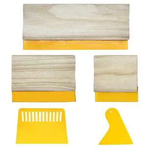 5 PCS Screen Printing Squeegees, Durable, Abrasion-Resistant, Water- and Oil-Resistant Dual-Purpose Screen Printing Scraper with Wooden Handle 5 PCS Screen Printing Squeegees, Durable, Abrasion-Resistant, Water- and Oil-Resistant Dual-Purpose Screen Printing Scraper with Wooden Handle