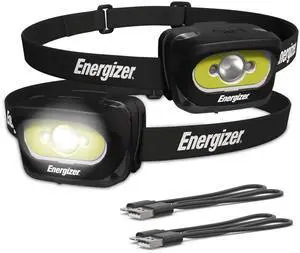 LED Rechargeable Headlamp (2-Pack), Black, LED Headlamp with Red Light Option, USB Charging Cables Included, Black LED Rechargeable Headlamp (2-Pack), Black, LED Headlamp with Red Light Option, USB Charging Cables Included, Black