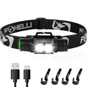 Ultra Bright Rechargeable Headlamp IPX7 Waterproof, 1200 Lumen LED Light for Work & Outdoors, with Battery & Hooks - Perfect for Hard Hat or Helmet Ultra Bright Rechargeable Headlamp IPX7 Waterproof, 1200 Lumen LED Light for Work & Outdoors, with Battery & Hooks - Perfect for Hard Hat or Helmet