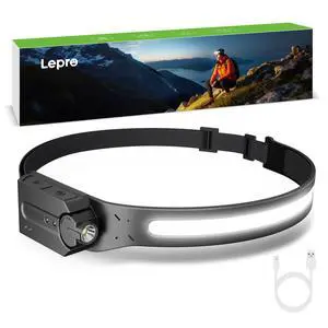 LED Rechargeable Headlamp Motion Sensor 230°Wide Beam Waterproof | Adjustable spotlight,Wide range illumination,Hands-free lighting,USB-C rechargeable,5 lighting modes,Camping,Hiking,Cycling LED Rechargeable Headlamp Motion Sensor 230°Wide Beam Waterproof | Adjustable spotlight,Wide range illumination,Hands-free lighting,USB-C rechargeable,5 lighting modes,Camping,Hiking,Cycling