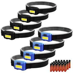 8 Pack Led Headlamp for Adults and Kids | 1.1oz/31g | 3 Modes | 24 AAA Batteries | COB Flood Light | Waterproof | Head Lamp for Family Camping Running Reading Hiking 8 Pack Led Headlamp for Adults and Kids | 1.1oz/31g | 3 Modes | 24 AAA Batteries | COB Flood Light | Waterproof | Head Lamp for Family Camping Running Reading Hiking