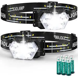 9 LED Headlamp Battery Powered, 2 Packs 2000 Lumens Headlight | 6 AAA Batteries Included, 6 Modes, Lightweight and Adjustable, IPX5 Waterproof Head Lamp for Camping, Outdoor, Running 9 LED Headlamp Battery Powered, 2 Packs 2000 Lumens Headlight | 6 AAA Batteries Included, 6 Modes, Lightweight and Adjustable, IPX5 Waterproof Head Lamp for Camping, Outdoor, Running