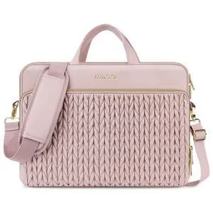 15.6 inch Laptop Shoulder Bag for Women, 15-16 inch Computer Bags | Compatible with MacBook Pro 16 inch / Air 15 inch,HP Dell Lenovo ASUS, Wheat Ear Quilted Laptop Bag with Handle&Pocket, Pink 15.6 inch Laptop Shoulder Bag for Women, 15-16 inch Computer Bags | Compatible with MacBook Pro 16 inch / Air 15 inch,HP Dell Lenovo ASUS, Wheat Ear Quilted Laptop Bag with Handle&Pocket, Pink