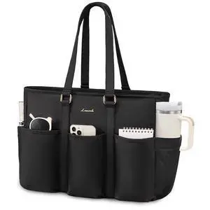 Laptop Tote Bag for Women Work, Teacher Tote Bag Nurse Bag With Large Cup Holder, Utility Professional Computer Bag For Work/Travel/College/Daily, Large Purse Handbag With Multi Pockets Laptop Tote Bag for Women Work, Teacher Tote Bag Nurse Bag With Large Cup Holder, Utility Professional Computer Bag For Work/Travel/College/Daily, Large Purse Handbag With Multi Pockets