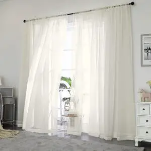 Sheer Curtains 84 inch Length, Ivory Sheer Cutains 2 Panels Set for Bedroom/Living Room, Rod Pocket Voile Fimly Drapes, 2pcs, Each 42" W x 84" L Sheer Curtains 84 inch Length, Ivory Sheer Cutains 2 Panels Set for Bedroom/Living Room, Rod Pocket Voile Fimly Drapes, 2pcs, Each 42" W x 84" L