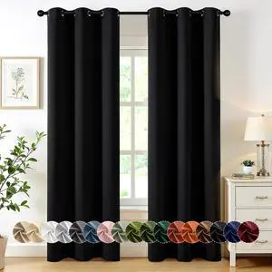 Blackout Curtains for Bedroom 2 Panels 40 x 84 Inch Long Black | Thermal Insulated, Halloween Living Room Darkening Grommet Drapes, Noise Reducing, Light Blocking Window Treatments Blackout Curtains for Bedroom 2 Panels 40 x 84 Inch Long Black | Thermal Insulated, Halloween Living Room Darkening Grommet Drapes, Noise Reducing, Light Blocking Window Treatments