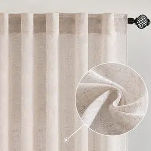 Natural White Linen Curtains 52x84 Inch Long for Bedroom Living Room | Soft Thick Linen Textured Window Drapes,Semi Sheer Light Filtering,Rod Pocket Back Tab,Neutral Farmhouse Cream Ivory 2 Panels Natural White Linen Curtains 52x84 Inch Long for Bedroom Living Room | Soft Thick Linen Textured Window Drapes,Semi Sheer Light Filtering,Rod Pocket Back Tab,Neutral Farmhouse Cream Ivory 2 Panels