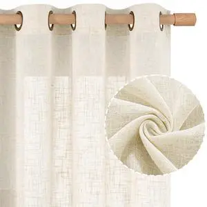 Cream Ivory Linen Semi Sheer Curtains 84 inch Length for Bedroom | Light Filtering, Living Room Curtains, Soft Thick Neutral, Drapes for Farmhouse, Bronze Grommet, 2 Panels, 52 x 84 Inch Cream Ivory Linen Semi Sheer Curtains 84 inch Length for Bedroom | Light Filtering, Living Room Curtains, Soft Thick Neutral, Drapes for Farmhouse, Bronze Grommet, 2 Panels, 52 x 84 Inch