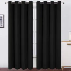 Blackout Curtains 52 x 84 inches Long Black Curtains Set of 2 Panels Thermal Insulated Room Darkening Curtains for Bedroom Blackout Curtains 52 x 84 inches Long Black Curtains Set of 2 Panels Thermal Insulated Room Darkening Curtains for Bedroom