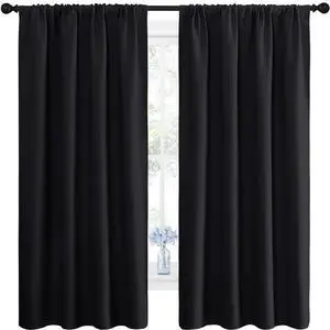 Black Out Curtain Blinds for Bedroom 2 Panels 42" Wide by 63" Long | Rod Pocket Thermal Insulated shades, Noise Reducing, Light Blocking, Room Darkening Decor for Kitchen Window Treatments Black Out Curtain Blinds for Bedroom 2 Panels 42" Wide by 63" Long | Rod Pocket Thermal Insulated shades, Noise Reducing, Light Blocking, Room Darkening Decor for Kitchen Window Treatments
