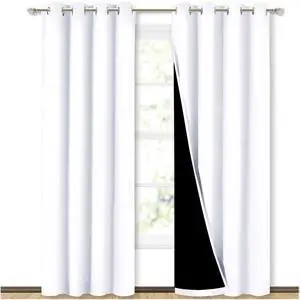 White 100% Blackout Curtains 84 inch Long for Bedroom 2 Pieces | Thermal Insulated, Noise Reducing, Heat Blocking, Cold & Full Light Blocking Grommet Window Drapes for Living Room & Nursery White 100% Blackout Curtains 84 inch Long for Bedroom 2 Pieces | Thermal Insulated, Noise Reducing, Heat Blocking, Cold & Full Light Blocking Grommet Window Drapes for Living Room & Nursery