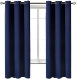 Navy Blue Blackout Curtains for Bedroom 63 Inch Long - 2 Panels | Grommet Top, Black Out, Room Darkening, Sunblock, Thermal Insulated, Window Drapes for Kids Boys Room, 42x63 Inch Navy Blue Blackout Curtains for Bedroom 63 Inch Long - 2 Panels | Grommet Top, Black Out, Room Darkening, Sunblock, Thermal Insulated, Window Drapes for Kids Boys Room, 42x63 Inch