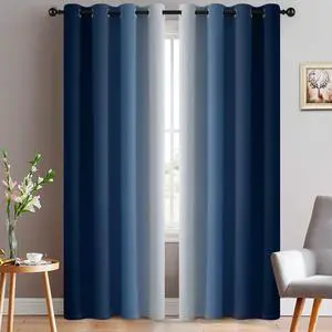 Ombre Curtains Blue and Greyish White for Living Room,52Wx84L | Room Darkening Curtains 84,Thermal Insulated Gradient Color Drape,Light Blocking Grommet Window Curtains for Bedroom,2 Panels Ombre Curtains Blue and Greyish White for Living Room,52Wx84L | Room Darkening Curtains 84,Thermal Insulated Gradient Color Drape,Light Blocking Grommet Window Curtains for Bedroom,2 Panels