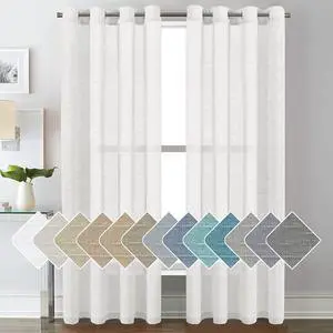 White Sheer Linen Curtains for Living Room 84 inches Long Bedroom Curtains 2 Panel Sets Grommet Semi Sheer Elegant Soft Light Filter Window Treatments Curtain, White White Sheer Linen Curtains for Living Room 84 inches Long Bedroom Curtains 2 Panel Sets Grommet Semi Sheer Elegant Soft Light Filter Window Treatments Curtain, White