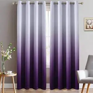 84 Inch Ombre Curtains Greyish White to Purple for Bedroom | Light Blocking Thermal Insulated Window Drapes,Room Darkening Grommet Window Curtains for Living Room,2 Panels,52W x84L 84 Inch Ombre Curtains Greyish White to Purple for Bedroom | Light Blocking Thermal Insulated Window Drapes,Room Darkening Grommet Window Curtains for Living Room,2 Panels,52W x84L