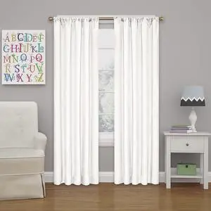 Modern Blackout Thermal Rod Pocket Window Curtain for Bedroom or Living Room (1 Panel), 42 X 84, White Modern Blackout Thermal Rod Pocket Window Curtain for Bedroom or Living Room (1 Panel), 42 X 84, White
