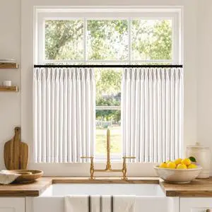 Pinch Pleated Thick Linen Curtains 36 Inches Long 2 Panels Natural | Curtains for Kitchen Bedroom, Linen Textured Memory Trained Small Short Drapes Pleat Back Tab Light Filtering Pinch Pleated Thick Linen Curtains 36 Inches Long 2 Panels Natural | Curtains for Kitchen Bedroom, Linen Textured Memory Trained Small Short Drapes Pleat Back Tab Light Filtering