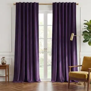 Purple Velvet Curtains 90 inch Long, 52" W x 90" L, 2 Panels | Light & Heat Blocking, Super Soft, Back Tab, for Sliding Glass Door/Living Room/Bedroom Purple Velvet Curtains 90 inch Long, 52" W x 90" L, 2 Panels | Light & Heat Blocking, Super Soft, Back Tab, for Sliding Glass Door/Living Room/Bedroom