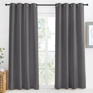 Grey Blackout Curtain 86 inch Long, W55 x L86, 1 Panel, Thermal Insulated Window Treatment with Grommet Room Darkening Thermal Insulated Panel for Bedroom/Living Room Grey Blackout Curtain 86 inch Long, W55 x L86, 1 Panel, Thermal Insulated Window Treatment with Grommet Room Darkening Thermal Insulated Panel for Bedroom/Living Room