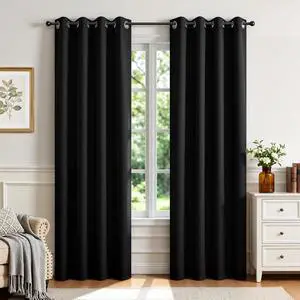 Blackout Curtains for Bedroom,Black Out Curtains 84 Inch Long, Black Drapes with Grommets, Noise Reducing Energy Saving Thermal Insulated & Wrinkle-Free Drapes for Living Room, 2 Panels Blackout Curtains for Bedroom,Black Out Curtains 84 Inch Long, Black Drapes with Grommets, Noise Reducing Energy Saving Thermal Insulated & Wrinkle-Free Drapes for Living Room, 2 Panels