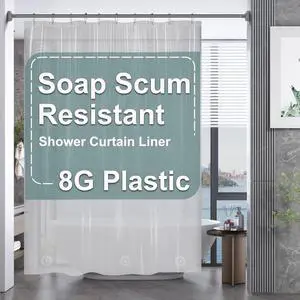 Plastic Shower Curtain, 60 x 72 Inches PEVA Heavy Duty Clear Shower Curtain, Waterproof Heavy Weight Thick Bathroom Curtain with 3 Big Clear Weighted Stones and 10 Rustproof Grommet Holes Plastic Shower Curtain, 60 x 72 Inches PEVA Heavy Duty Clear Shower Curtain, Waterproof Heavy Weight Thick Bathroom Curtain with 3 Big Clear Weighted Stones and 10 Rustproof Grommet Holes