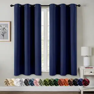 Blackout Curtains for Bedroom 2 Panels 40 x 63 Inch Long Navy Blue | Thermal Insulated, Living Room Darkening Grommet Drapes, Noise Reducing, Light Blocking Window Treatments Blackout Curtains for Bedroom 2 Panels 40 x 63 Inch Long Navy Blue | Thermal Insulated, Living Room Darkening Grommet Drapes, Noise Reducing, Light Blocking Window Treatments