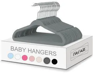 50 Pack Kids Velvet Hangers 11 Inches Children's Clothes Hangers Non-Slip Baby Hangers for Infant/Toddler (Grey) 50 Pack Kids Velvet Hangers 11 Inches Children's Clothes Hangers Non-Slip Baby Hangers for Infant/Toddler (Grey)