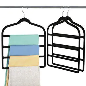 Velvet Pant Clothes Hanger Space Saving Non Slip Hanger Jean Slack Hangers | Multiple Velvet Hanger Closet Organizer Storage and Organization for Jeans,Scarf,Tie(Black,3) Velvet Pant Clothes Hanger Space Saving Non Slip Hanger Jean Slack Hangers | Multiple Velvet Hanger Closet Organizer Storage and Organization for Jeans,Scarf,Tie(Black,3)