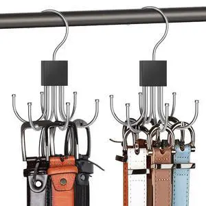 Belt Hanger, 2PCS Belt Organizer for Closet 360° Rotatable | Max 48 Belt Storage Rack Space Saving Closet Organizers and Storage for Belt, Bra, Tank Top, Tie, Scarf, Purse Belt Hanger, 2PCS Belt Organizer for Closet 360° Rotatable | Max 48 Belt Storage Rack Space Saving Closet Organizers and Storage for Belt, Bra, Tank Top, Tie, Scarf, Purse