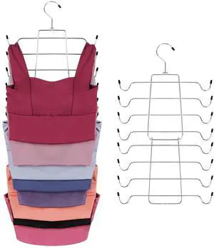 2 Pack Tank Top Hanger, Bra Organizer for Closet, Space Saving | 32 Hooks Total, Sturdy Metal, 360° Rotating, Foldable Design, Hanging Closet Organizers and Storage for Apartments and Dorms 2 Pack Tank Top Hanger, Bra Organizer for Closet, Space Saving | 32 Hooks Total, Sturdy Metal, 360° Rotating, Foldable Design, Hanging Closet Organizers and Storage for Apartments and Dorms