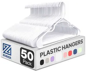 Clothes Hangers - White, Plastic Hangers 50 Pack for Shirts, Dresses, and Pants - Durable, Flexible Plastic Clothing Hangers | Durable, flexible plastic clothes hangers, Clothes Hangers - White, Plastic Hangers 50 Pack for Shirts, Dresses, and Pants - Durable, Flexible Plastic Clothing Hangers | Durable, flexible plastic clothes hangers,