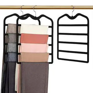 Pants Hangers Space Saving,3 Pack Velvet Short Neck Pants Hangers,5 Tier Space Saving Velvet Hanger,Closet Organizers and Storage Dorm Room Essentials for College Students Girls Guys Holds Pant,Jean Pants Hangers Space Saving,3 Pack Velvet Short Neck Pants Hangers,5 Tier Space Saving Velvet Hanger,Closet Organizers and Storage Dorm Room Essentials for College Students Girls Guys Holds Pant,Jean