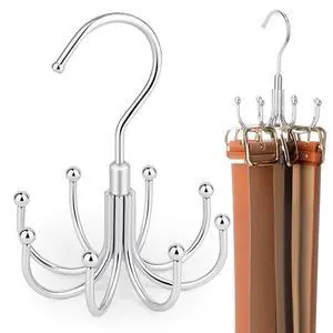 Belt Hanger for Closet, Rotating Belt Organizer, Holds 24 Belts | Heavy-Duty Metal Belt Rack with 8 Hooks, Hanging Belt Holder for Closet Organizers and Storage, Space Saving, No Installation Belt Hanger for Closet, Rotating Belt Organizer, Holds 24 Belts | Heavy-Duty Metal Belt Rack with 8 Hooks, Hanging Belt Holder for Closet Organizers and Storage, Space Saving, No Installation