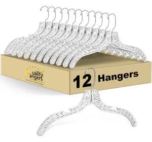 Quality Clear Plastic Hangers 12 Pack - Durable Crystal Cut Heavy Duty Hangers for Clothes, Shirts, Suits, Coats, Dresses Quality Clear Plastic Hangers 12 Pack - Durable Crystal Cut Heavy Duty Hangers for Clothes, Shirts, Suits, Coats, Dresses
