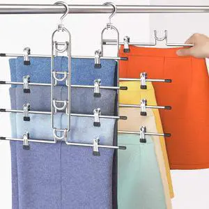 Pants Hangers With Clips, Newly Upgraded Detachable Space Saving Hangers for Skirts, Shorts & Trousers with Non slip clip,Heavy Duty Skirt Hangers - Hanging Closet Organizer And Storage,Patent Pending Pants Hangers With Clips, Newly Upgraded Detachable Space Saving Hangers for Skirts, Shorts & Trousers with Non slip clip,Heavy Duty Skirt Hangers - Hanging Closet Organizer And Storage,Patent Pending