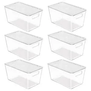6 Pack Clear Stackable Storage Bins with Lids and Handles, Medium | BPA-free Plastic, Organize Vertically, For Pantry Kitchen Fridge Cabinet Closet Bathroom, Built to Last, Easy to Move 6 Pack Clear Stackable Storage Bins with Lids and Handles, Medium | BPA-free Plastic, Organize Vertically, For Pantry Kitchen Fridge Cabinet Closet Bathroom, Built to Last, Easy to Move