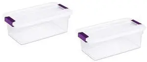 6 Quart ClearView LatchTM with Sweet Plum Handles, Pack Of 2 Containers 6 Quart ClearView LatchTM with Sweet Plum Handles, Pack Of 2 Containers