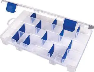 Outdoors 4007 Tuff Tainer, 24 Compartments, 12 Zerust Dividers | Divided tackle box with 12 Zerust dividers creating up to 24 compartments. Translucent, 11 x 7.25 x 1.75in Outdoors 4007 Tuff Tainer, 24 Compartments, 12 Zerust Dividers | Divided tackle box with 12 Zerust dividers creating up to 24 compartments. Translucent, 11 x 7.25 x 1.75in