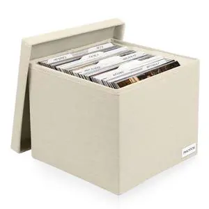 Photo Storage Box 8x10, Decorative Photo Storage Containers With Lid | Acid Free Photo Storage Boxes, Linen Photo Organizers and Storage, Beige Scrapbook Picture Box, Fits 800 Photos Photo Storage Box 8x10, Decorative Photo Storage Containers With Lid | Acid Free Photo Storage Boxes, Linen Photo Organizers and Storage, Beige Scrapbook Picture Box, Fits 800 Photos