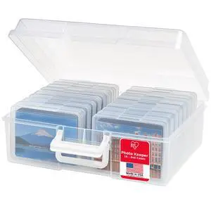 Photo Storage Box |Made in USA| 16 Cases - Clear | Fits 4" x 6" Pictures / Built-In Handle / Organizing Containers for Tasks, Stickers, Ephemera & Flashcards Photo Storage Box |Made in USA| 16 Cases - Clear | Fits 4" x 6" Pictures / Built-In Handle / Organizing Containers for Tasks, Stickers, Ephemera & Flashcards