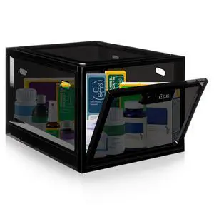 Medication Lock Box with Code, 12.6L Large Lockable Storage Box for Medicine, Snacks, Phone, and Electronics - BPA-Free, Clear Design with Charger Holes for Home, Office, Dorm, and Fridge Medication Lock Box with Code, 12.6L Large Lockable Storage Box for Medicine, Snacks, Phone, and Electronics - BPA-Free, Clear Design with Charger Holes for Home, Office, Dorm, and Fridge
