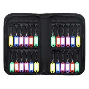 Portable Key Organizer Case 24 Hooks Waterproof & Fireproof, Key Binder Storage Box Bag for Estate Sales, Hotel Executives, Landlord, Car Rental (Black, 24) Portable Key Organizer Case 24 Hooks Waterproof & Fireproof, Key Binder Storage Box Bag for Estate Sales, Hotel Executives, Landlord, Car Rental (Black, 24)