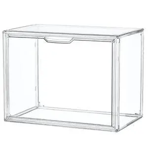 Stackable Plastic Storage Bins, X-Large | Stackable Storage Bin with Magnetic Attraction Lid, XL Clear Acrylic Case, Showcase for Cosmetic, Large Figures Collectibles Stackable Plastic Storage Bins, X-Large | Stackable Storage Bin with Magnetic Attraction Lid, XL Clear Acrylic Case, Showcase for Cosmetic, Large Figures Collectibles