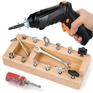 Kids Screwdriver Toy Set Busy Board 3+ | Electric Drill, Fine Motor Skills, Montessori Practical Life, Tools for Toddlers 3-5, STEM Learning Activity Kids Screwdriver Toy Set Busy Board 3+ | Electric Drill, Fine Motor Skills, Montessori Practical Life, Tools for Toddlers 3-5, STEM Learning Activity