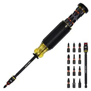 Screwdriver, 14-in-1 Adjustable Screwdriver with Flip Socket, HVAC Nut Drivers and Bits, Impact Rated Screwdriver, 14-in-1 Adjustable Screwdriver with Flip Socket, HVAC Nut Drivers and Bits, Impact Rated