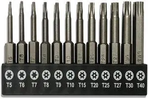 12-Piece Security Bits Screwdriver Set Star Driver Bit (50mm) 12-Piece Security Bits Screwdriver Set Star Driver Bit (50mm)