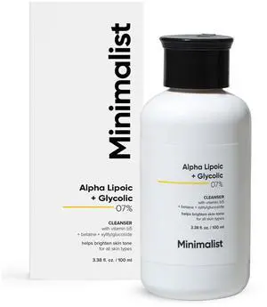 Alpha Lipoic + Glycolic 7% Face Wash for Brightening | Cleanser for Exfoliation, Glow & Even Tone | With Vitamin B5 For Hydration | for Men & Women | 3.4 Fl Oz / 100 ml Alpha Lipoic + Glycolic 7% Face Wash for Brightening | Cleanser for Exfoliation, Glow & Even Tone | With Vitamin B5 For Hydration | for Men & Women | 3.4 Fl Oz / 100 ml